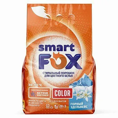 ✔️SMART FOX Стиральный порошок 3кг Color - купить за  в г. Махачкале