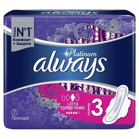 ✔️ALWAYS Ultra Прокладки 7шт Platinum Super Plus Single/20 - купить за  в г. Махачкале