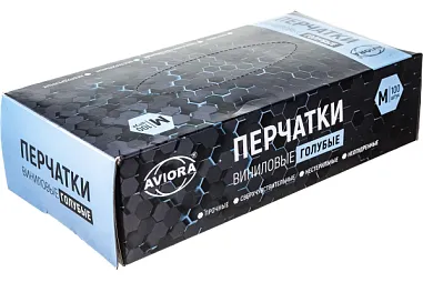 ✔️Aviora Перчатки Виниловые М 100шт синие - купить за  в г. Махачкале