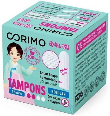 ✔️Corimo Тампоны 16шт Regular  - купить за  в г. Махачкале